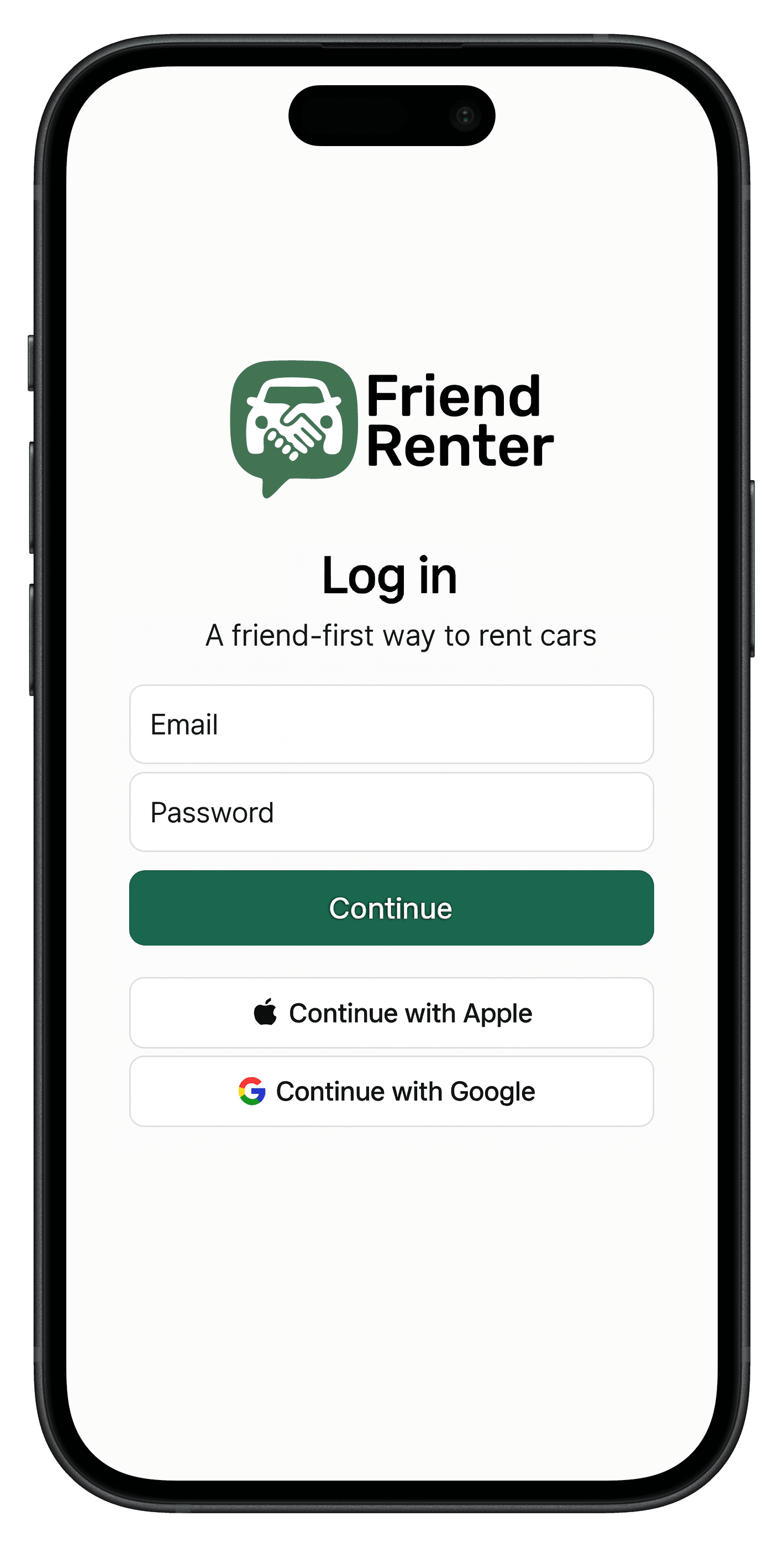 FriendRenter app preview